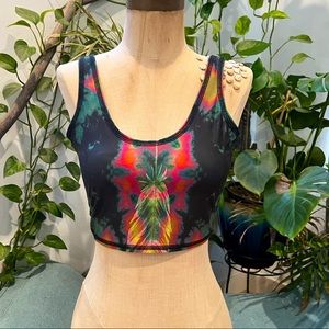 Teeki Feather Tie Dye Crop Top M/L
